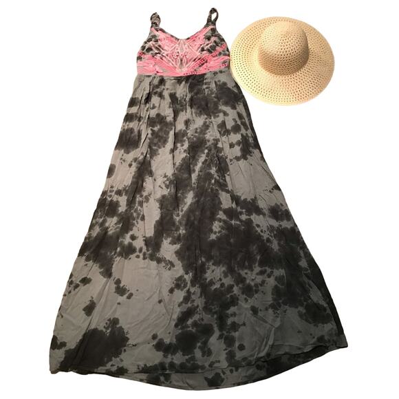 Pink & Gray Boho Maxi Dress S/M - Picture 3 of 12